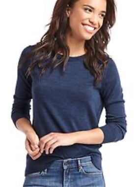 GAP Navy Blue Merino Wool Pullover Sweater Lightweight Size Small Tall